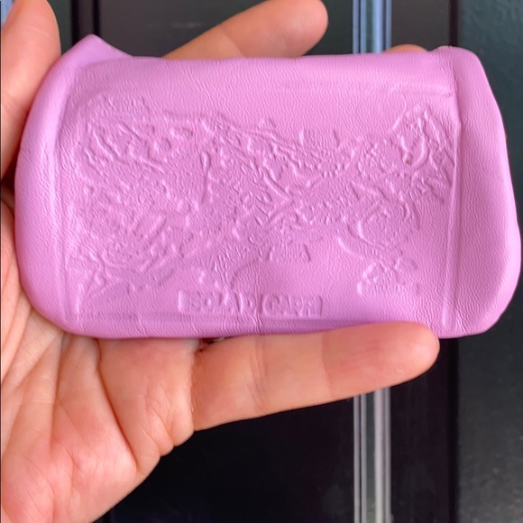 Lilac and tan leather coin purse - Picture 5 of 14